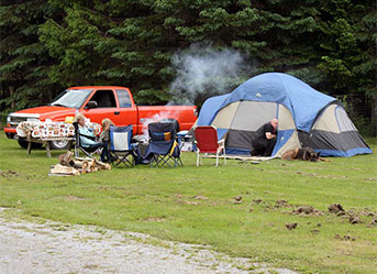 Site de camping pour tente